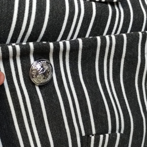 Tommy Hilfiger Blazer Size 10 Black White Stripe NWT - Picture 4 of 12